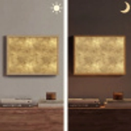 Industrieel - Textuur - Goud Light Box met batterij (Wandlamp) middel 907 -sfeer3