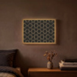Verweven - Zeshoeken - Zwart - Goud Light Box met batterij (Wandlamp) middel 907 -sfeer4