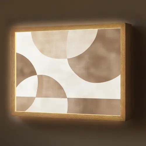 Snijdende cirkels - Overlappende vlakken Light Box met batterij (Wandlamp) middel -z3d_website