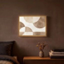 Snijdende cirkels - Overlappende vlakken Light Box met batterij (Wandlamp) middel -sfeer4