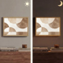 Snijdende cirkels - Overlappende vlakken Light Box met batterij (Wandlamp) middel -sfeer3