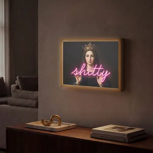Ironisch - Tekst - Neon Light Box met batterij (Wandlamp) middel -sfeer1