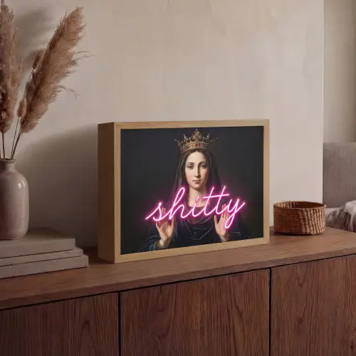 Ironisch - Tekst - Neon Light Box met batterij (Wandlamp) middel -sfeer2