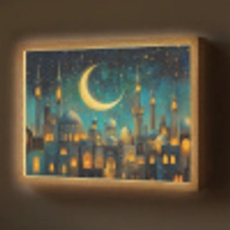 Islamitisch - Moskee - Ramadan - Islam Light Box met batterij (Wandlamp) middel -z3d_website