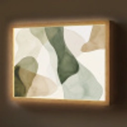 Japandi - Abstract - Groen Light Box met batterij (Wandlamp) middel -z3d_website