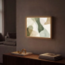 Japandi - Abstract - Groen Light Box met batterij (Wandlamp) middel -sfeer1