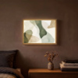Japandi - Abstract - Groen Light Box met batterij (Wandlamp) middel -sfeer4