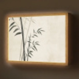 Japandi - Bamboe - Beige Light Box met batterij (Wandlamp) middel -z3d_website