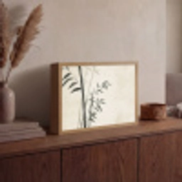 Japandi - Bamboe - Beige Light Box met batterij (Wandlamp) middel -sfeer2