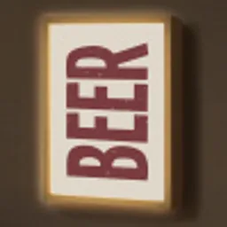 Japandi - Beer - Red - Retro Light Box met batterij (Wandlamp) middel -z3d_website