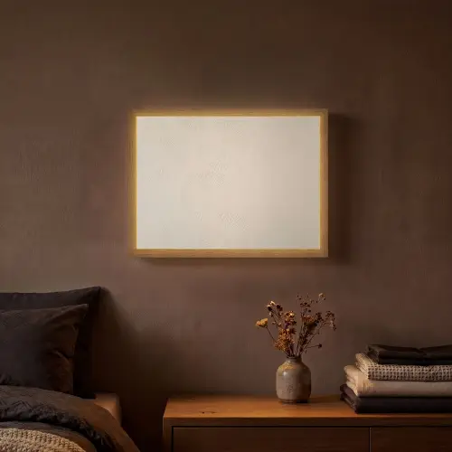 Japandi - Beige - Modern Light Box met batterij (Wandlamp) middel -sfeer4