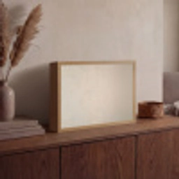 Japandi - Beige - Modern Light Box met batterij (Wandlamp) middel -sfeer2