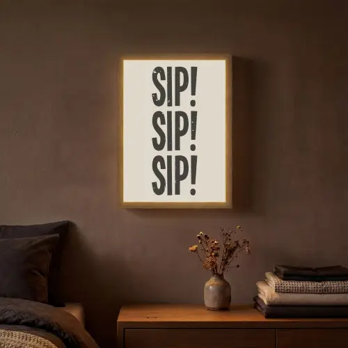Japandi - Zwart - Decoratie - Vintage Light Box met batterij (Wandlamp) middel -sfeer4