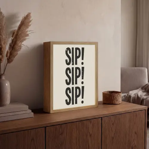 Japandi - Zwart - Decoratie - Vintage Light Box met batterij (Wandlamp) middel -sfeer2