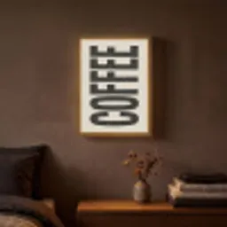 Japandi - Koffie - Decoratie - Vintage Light Box met batterij (Wandlamp) middel -sfeer4