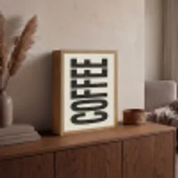 Japandi - Koffie - Decoratie - Vintage Light Box met batterij (Wandlamp) middel -sfeer2