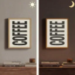 Japandi - Koffie - Decoratie - Vintage Light Box met batterij (Wandlamp) middel -sfeer3