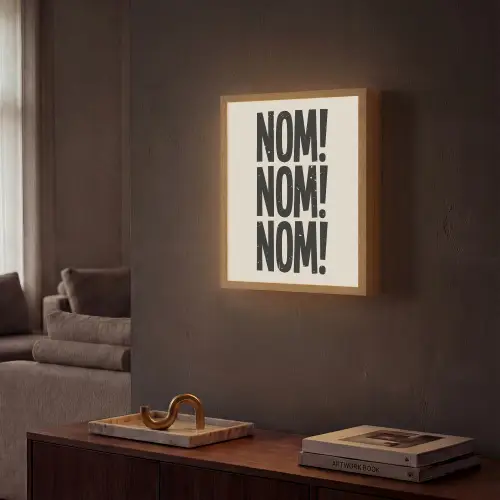 Japandi - Decoratie - Vintage - Zwart Light Box met batterij (Wandlamp) middel -sfeer1