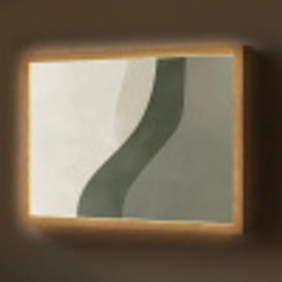Japandi - Groen - Abstract - Modern Light Box met batterij (Wandlamp) middel -z3d_website
