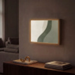 Japandi - Groen - Abstract - Modern Light Box met batterij (Wandlamp) middel -sfeer1