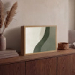 Japandi - Groen - Abstract - Modern Light Box met batterij (Wandlamp) middel -sfeer2