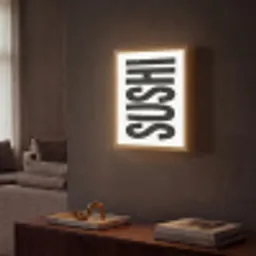 Japandi - Sushi - Zwart - Vintage Light Box met batterij (Wandlamp) middel -sfeer1