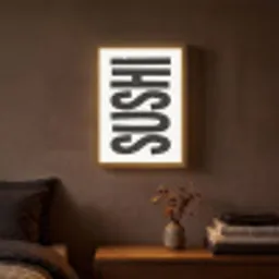 Japandi - Sushi - Zwart - Vintage Light Box met batterij (Wandlamp) middel -sfeer4