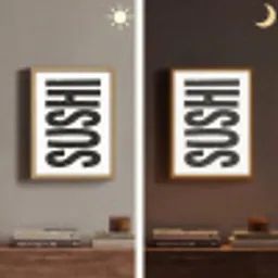 Japandi - Sushi - Zwart - Vintage Light Box met batterij (Wandlamp) middel -sfeer3