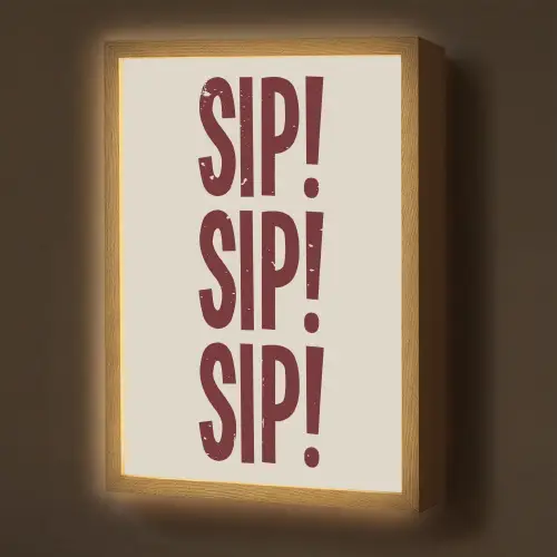 Japandi - Vintage - Decoratie - Rood Light Box met batterij (Wandlamp) middel -z3d_website