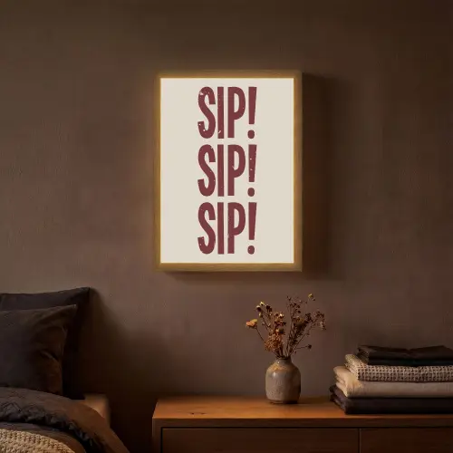 Japandi - Vintage - Decoratie - Rood Light Box met batterij (Wandlamp) middel -sfeer4