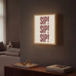 Japandi - Vintage - Decoratie - Rood Light Box met batterij (Wandlamp) middel -sfeer1