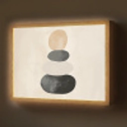 Japandi - Wabi sabi - Beige Light Box met batterij (Wandlamp) middel -z3d_website
