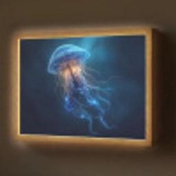 Kwal - Lichtgevend - Tentakels - Blauw Light Box met batterij (Wandlamp) middel -z3d_website