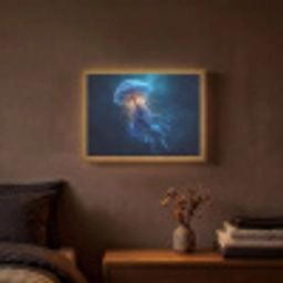 Kwal - Lichtgevend - Tentakels - Blauw Light Box met batterij (Wandlamp) middel -sfeer4