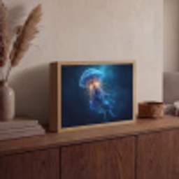 Kwal - Lichtgevend - Tentakels - Blauw Light Box met batterij (Wandlamp) middel -sfeer2