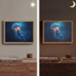 Kwal - Lichtgevend - Tentakels - Blauw Light Box met batterij (Wandlamp) middel -sfeer3