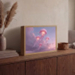 Kwallen - Roze - Wolken Light Box met batterij (Wandlamp) middel -sfeer2