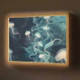Kwallen - Zee - Wit - Golven Light Box met batterij (Wandlamp) middel -z3d_website