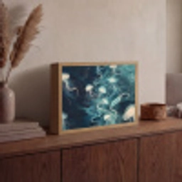 Kwallen - Zee - Wit - Golven Light Box met batterij (Wandlamp) middel -sfeer2