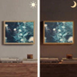 Kwallen - Zee - Wit - Golven Light Box met batterij (Wandlamp) middel -sfeer3