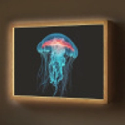 Kwal - Tentakels - Blauw - Licht Light Box met batterij (Wandlamp) middel -z3d_website