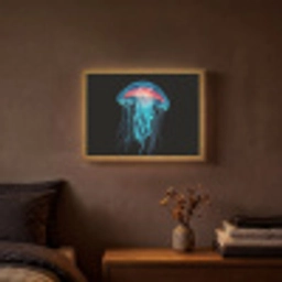 Kwal - Tentakels - Blauw - Licht Light Box met batterij (Wandlamp) middel -sfeer4