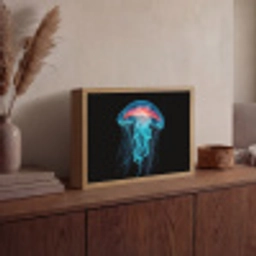 Kwal - Tentakels - Blauw - Licht Light Box met batterij (Wandlamp) middel -sfeer2