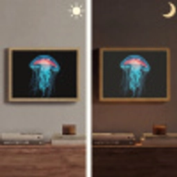 Kwal - Tentakels - Blauw - Licht Light Box met batterij (Wandlamp) middel -sfeer3