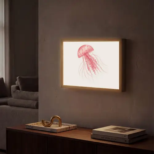 Kwal - Tentakels - Roze Light Box met batterij (Wandlamp) middel -sfeer1