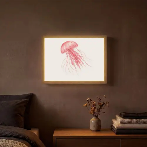 Kwal - Tentakels - Roze Light Box met batterij (Wandlamp) middel -sfeer4