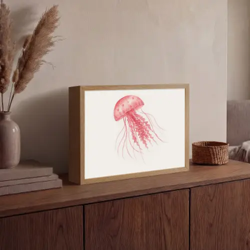 Kwal - Tentakels - Roze Light Box met batterij (Wandlamp) middel -sfeer2