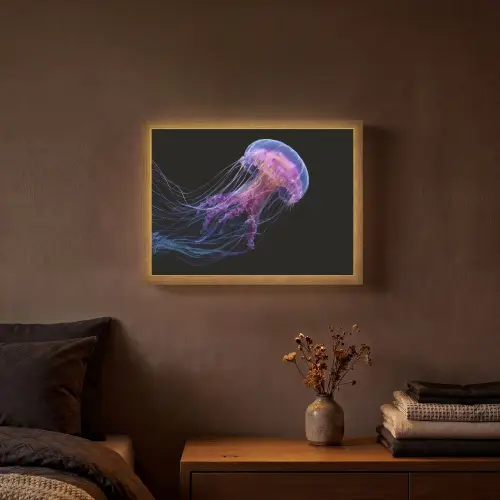 Kwal - Doorzichtig - Roze - Tentakels Light Box met batterij (Wandlamp) middel -sfeer4