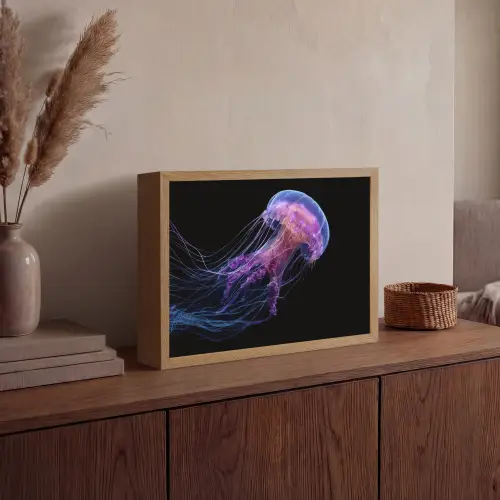 Kwal - Doorzichtig - Roze - Tentakels Light Box met batterij (Wandlamp) middel -sfeer2