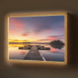 Steiger - Zonsondergang - Water - Zee - Reflectie Light Box met batterij (Wandlamp) middel -z3d_website